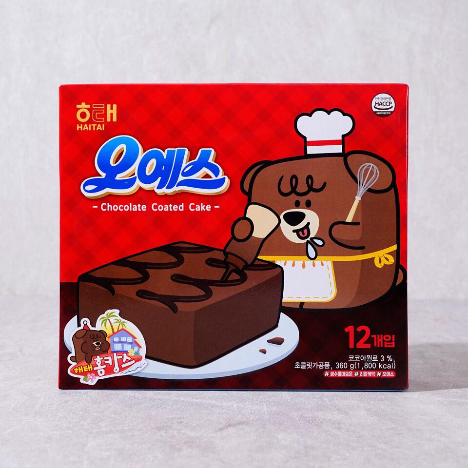 Bánh Phủ Socola Oyes Haitai Hàn Quốc 360g 오예스- HÀNG NHẬP KHẨU CHÍNH HÃNG