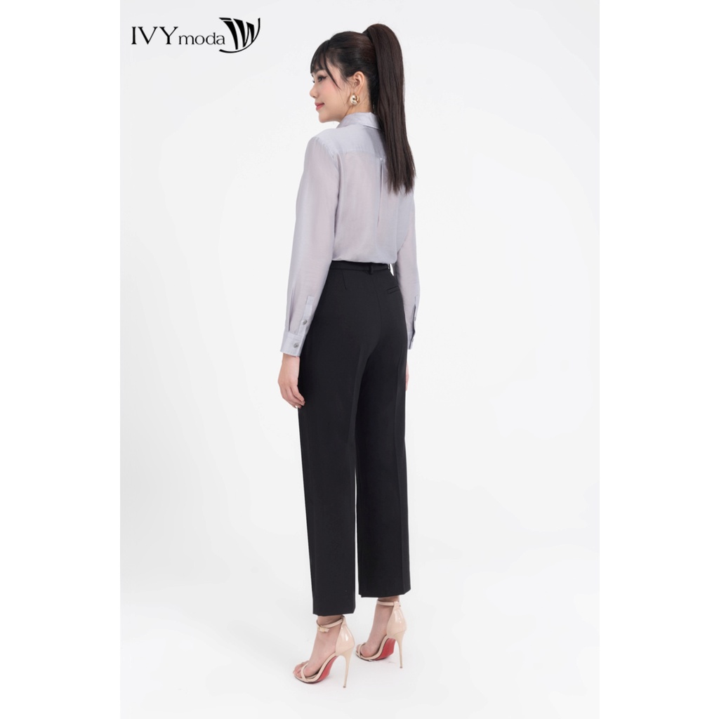 Áo sơ mi lụa dáng suông nữ IVY moda MS 17M8166