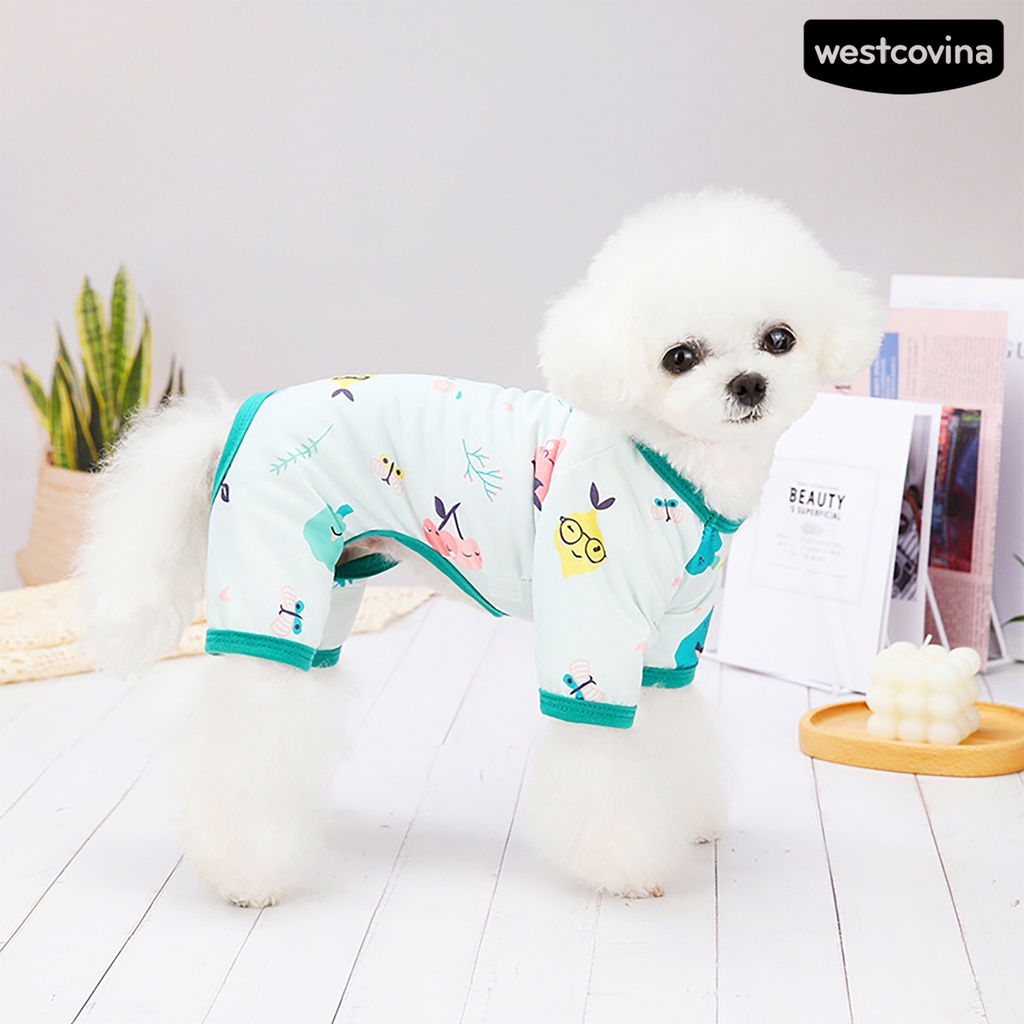 [Hot]♝Bộ Đồ Ngủ Bằng Cotton Nhẹ In Họa Tiết Caro Dành Cho Cún Cưng