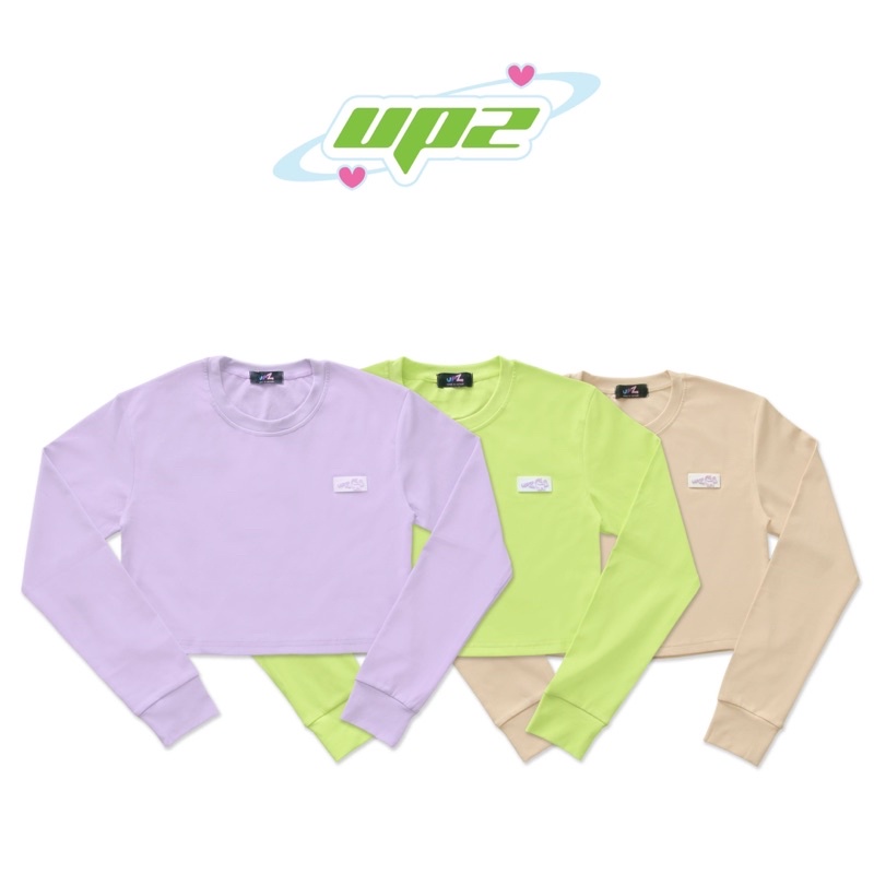 UPZ Áo Thun Croptop Tay Dài (3 Màu)