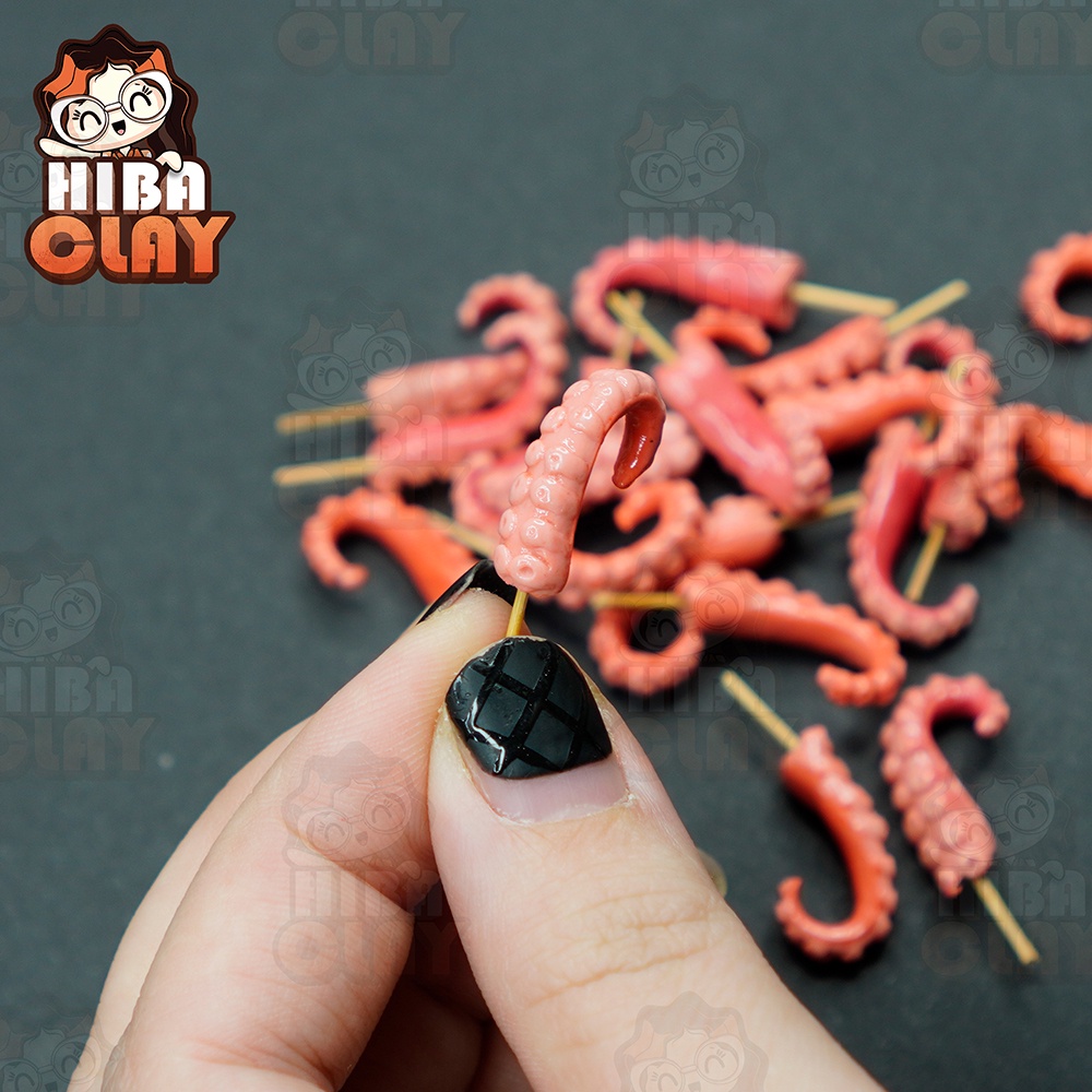 1 Xiên râu mực nướng Mini Food , đồ ăn mini mô hình cho búp bê DIY