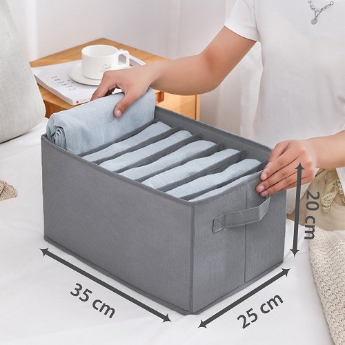 Hộp Vải Đựng Đồ Chia Ngăn Đựng Quần Jean Áo Sơ Mi Thun Thu Đông Đa Năng Khay Túi Vải Sắp Xếp Gọn Gàng Tủ Đồ ZA55