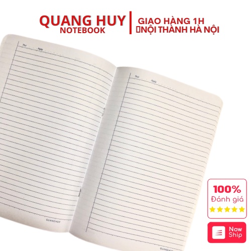 Combo 3 quyển vở 200 trang Quang Huy mẫu Hoa, tập vở học sinh luyện chữ, sổ giáo án ghi chú giấy kẻ ngang