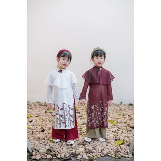 Áo dài thiết kế tết kèm quần và mấn cách tân Thảo An Chunnie by Chang