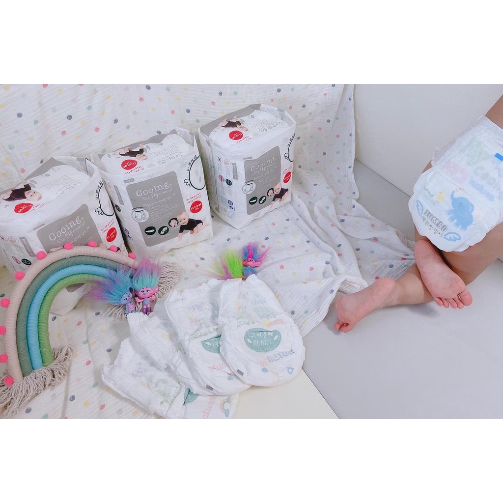 Bỉm Tã Dán/ Tã Quần Cooing Nội Địa Hàn Quốc Thấm Hút Bỉm Đêm Cho Bé Thông Thoáng Size Dán M-30/L-26M/Quần XL-22M