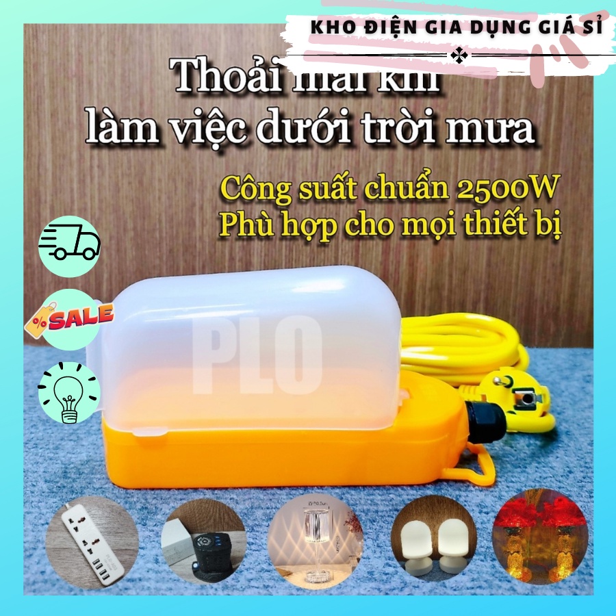 Ổ cắm chống nước có nắp PLO-CN001 có dây dài 5m