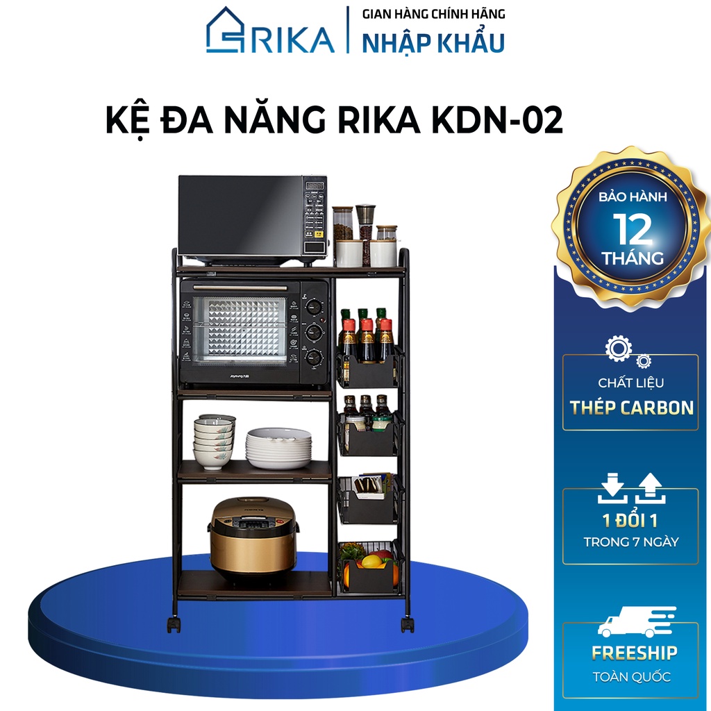 Kệ Để Đồ RIKA KDN02 Kệ Lò Vi Sóng Chất Thép Carbon Không Gỉ Chắc Chắn [HÀNG NHẬP KHẨU CHÍNH HÃNG]