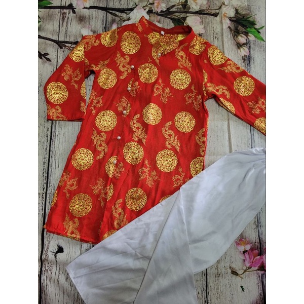 Áo dài gấm Thái Tuấn cho bé trai 7kg - 35kg