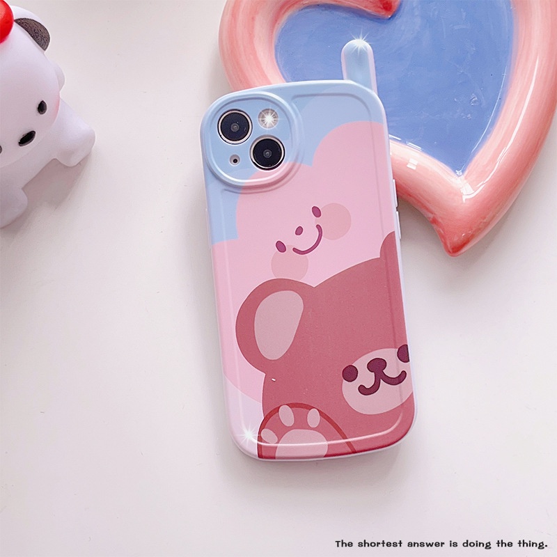 Ốp lưng iphone hình điện thoại Gấu nâu hồng 6/6splus/7/7plus/8/8plus/x/xs/11/12/13/14/pro/max/plus/promax sb1000