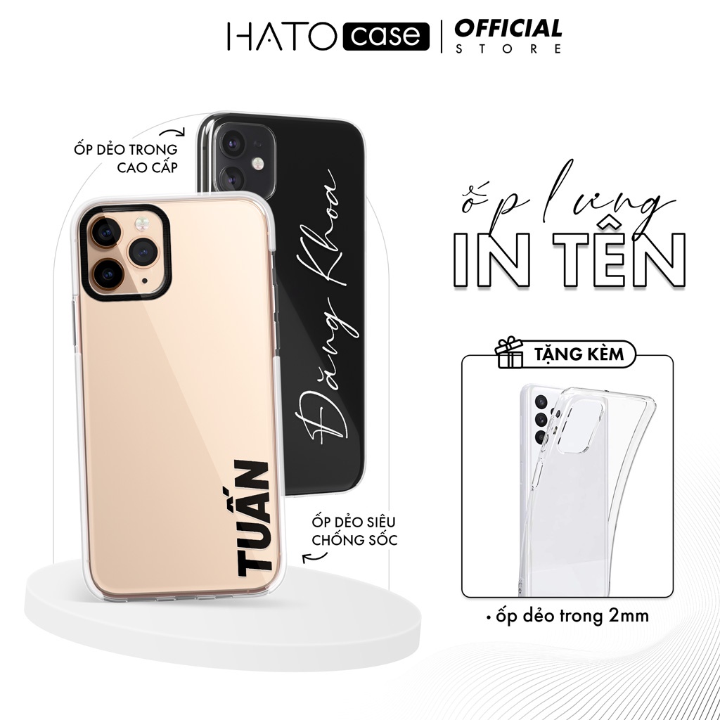 Ốp Lưng Iphone In Tên theo yêu cầu, silicon trong suốt, chống sốc cho ip14 Pro Max 13 Pro Max ip 11 Pro Max Ip X Xr