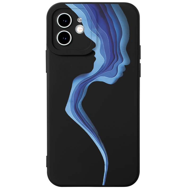 Ốp lưng JURSUE mềm chống bẩn hình độc lạ ngầu đen Cho iPhone 14 13 12 11 Pro Max SE 2020 X XR XS 8 7 ip 6S 6 Plus Y2763