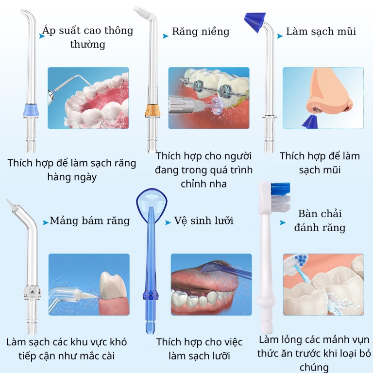 Máy tăm nước Unifeel HF-6E Cầm Tay - Tăm nước vệ sinh răng miệng Unifeel Bản Quốc Tế Chuẩn Châu Âu Chính Hãng