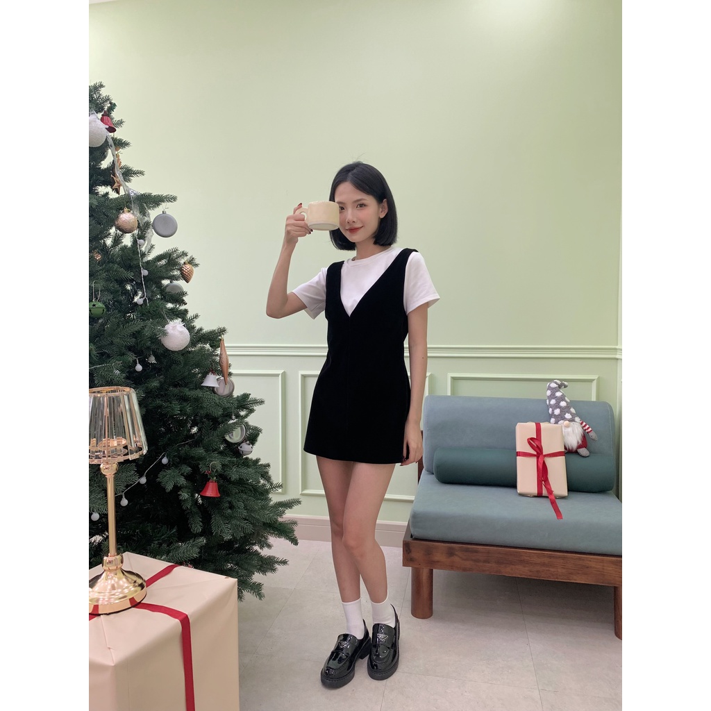 Set đầm nhung form A trẻ trung năng động