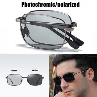 Kính Mát Phân Cực Mặt Vuông Gấp Gọn Bằng Kim Loại Cho Nam