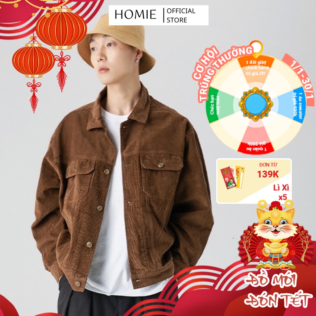 Áo Khoác Nam Nữ Hàn Quốc Chất Liệu Nhung Tăm Hai Lớp :: Áo Jacket Unisex