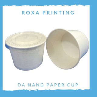Lốc 100 ly giấy đựng kem 5oz 130ml - 2 lớp pe có nắp đậy