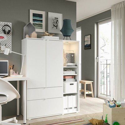 SOSIA, Kệ tủ kệ để đồ đồ dùng có ngăn kéo STO_036, 105x37x140cm, kệ gỗ tủ gỗ Scandi Home