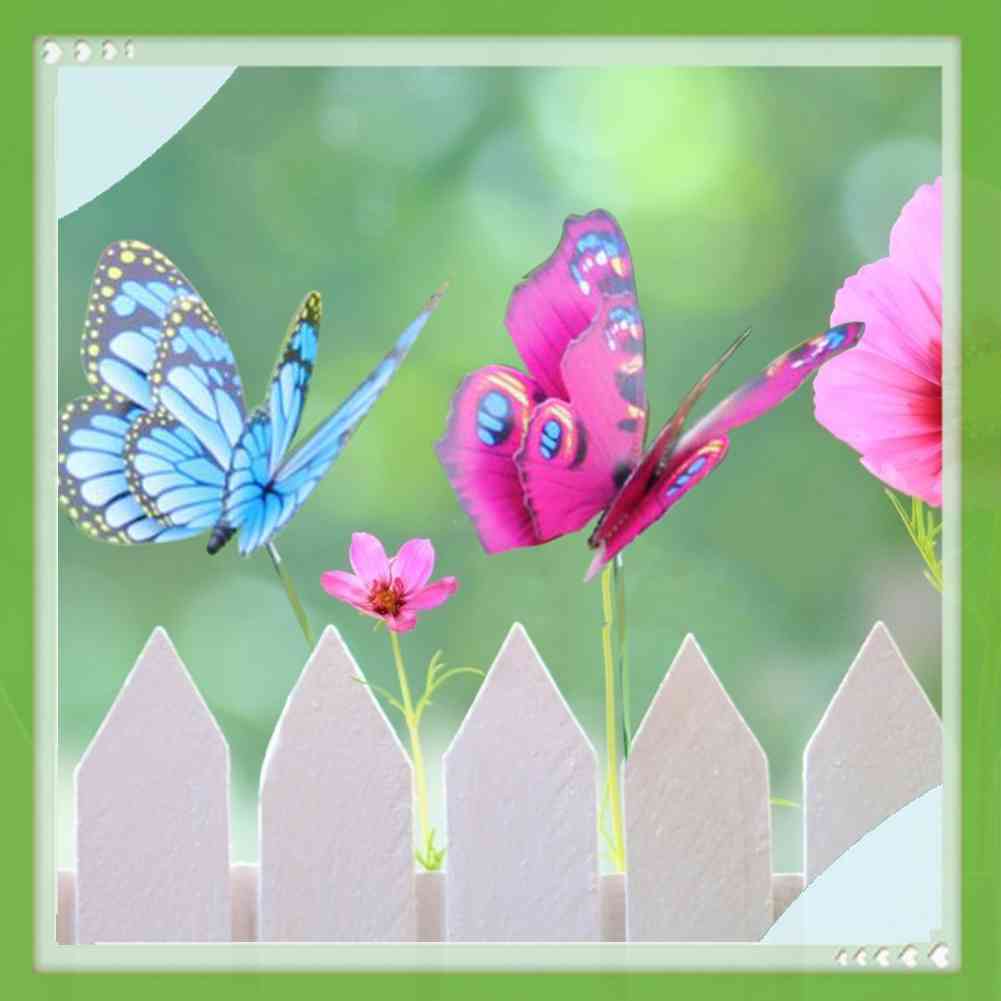 4 Con Bướm Bằng Nhựa PVC 7 / 12cm Trang Trí Sân Vườn