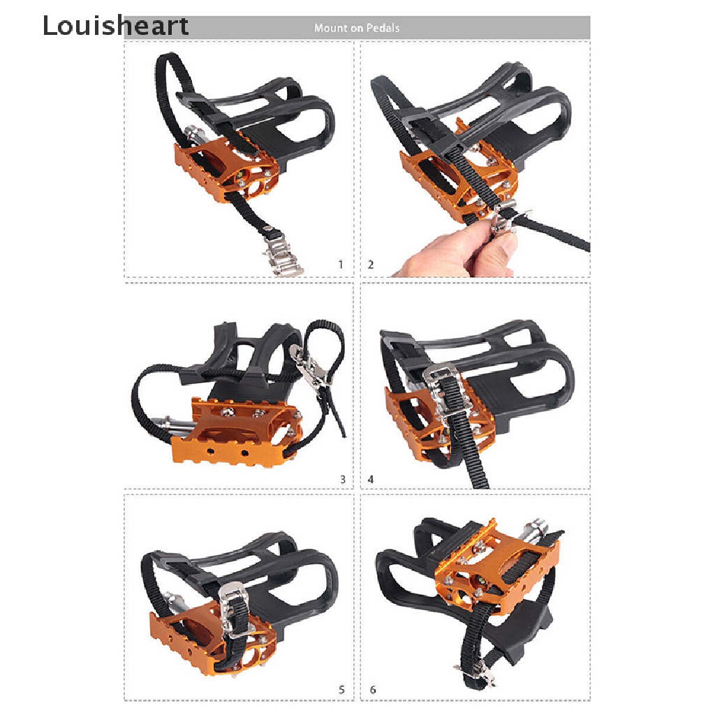 1 Dây Đai Kẹp Bàn Đạp Xe Đạp Màu Đen TFG Louisheart