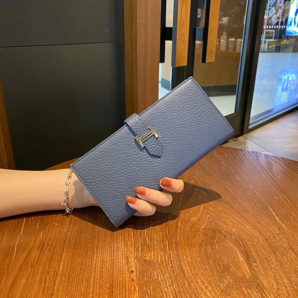 Ví Da Bò HERMES Dáng Dài Có Dây Rút Phong Cách Âu Mỹ 2022 Cho Nữ