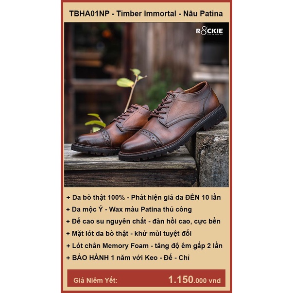 Giày da nam Timber Patina - da mộc Ý nhập khẩu nhuộm màu thủ công - Nâu Patina - TBHA01NP - R8ckie