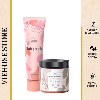 Combo trắng da body zuyu và bột ủ trắng da