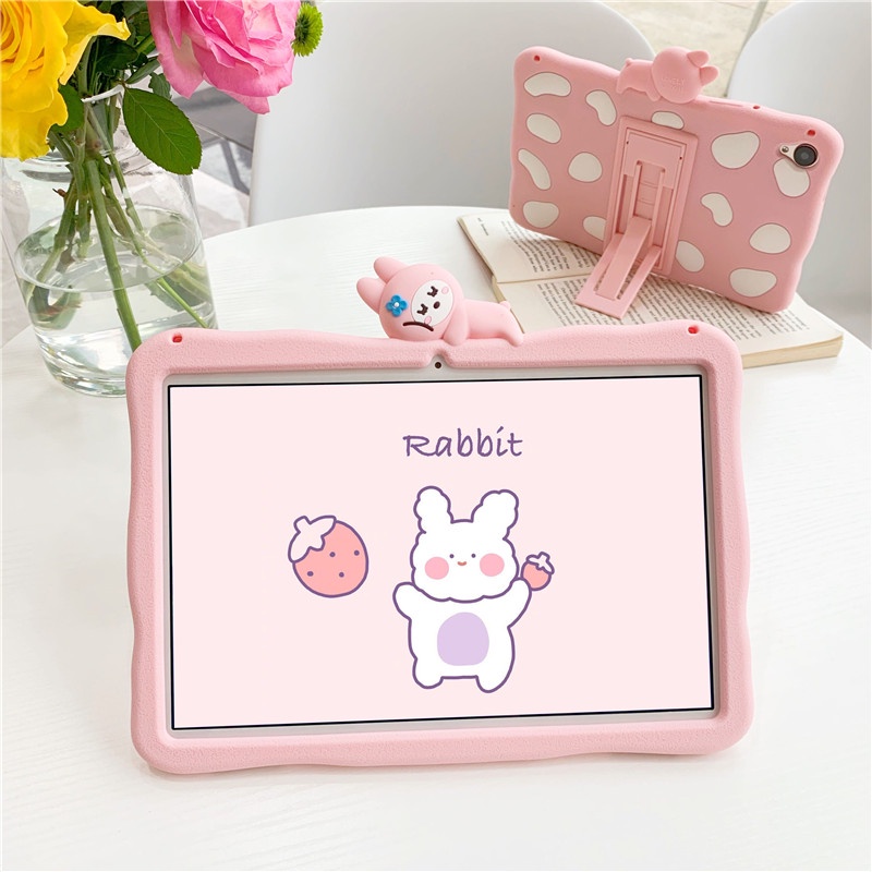 Ốp Bảo Vệ Máy Tính Bảng Bằng Silicon Mềm Hình Hoạt Hình Có Dây Đeo Vai Cho Samsung Galaxy Tab A 8.0 2019 SM-T290 T295