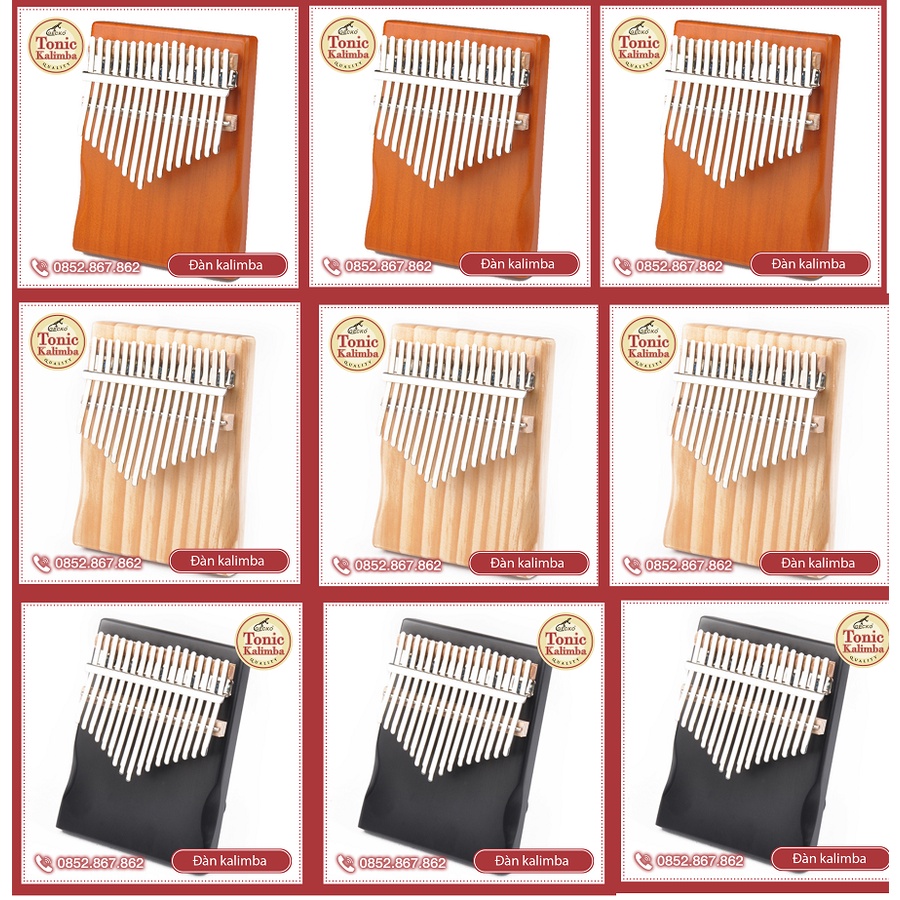 Đàn kalimba 17 phím gỗ nguyên khối tặng stick màu CÓ SẴN- giao TP.HCM 2H KP006