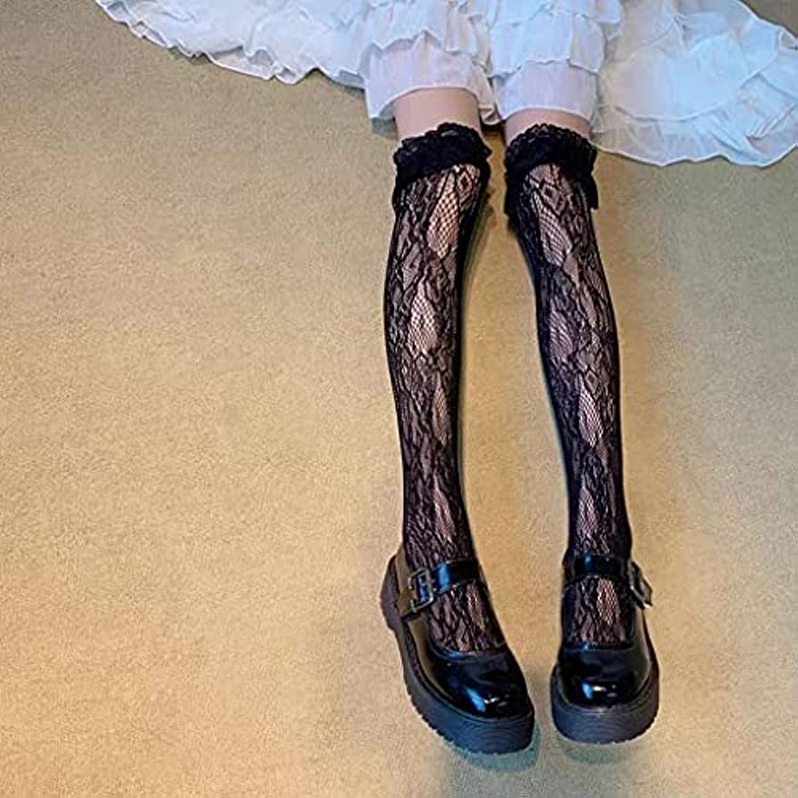 Tất Lưới Cổ Trung Phối Ren Phong Cách Lolita JP5
