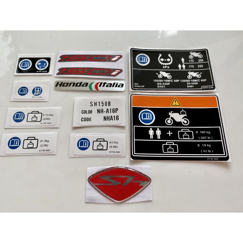 Bộ tem thông số đỏ sh ý 2010-2012