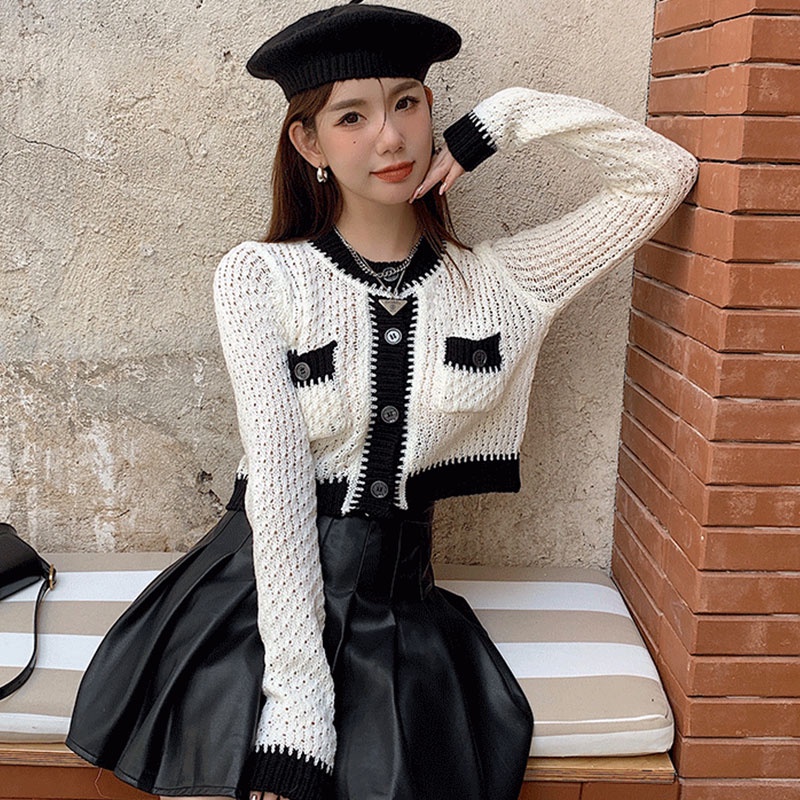 Enjoy Freedom Áo Cardigan Dệt Kim Tay Dài Phong Cách Thời Trang Hàn Quốc Dành Cho Nữ