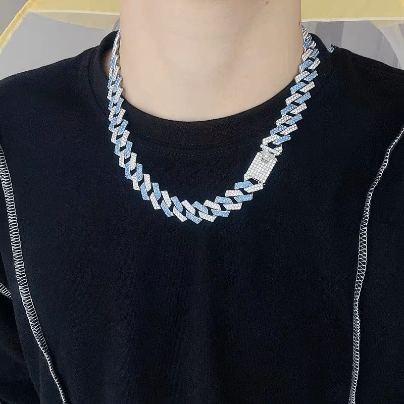 Dây chuyền nam Kèm Vòng Tay Nam HipHop Merin Dạng Chuỗi Xích Đẹp Streetwear Thép Titan - XAVY Đá