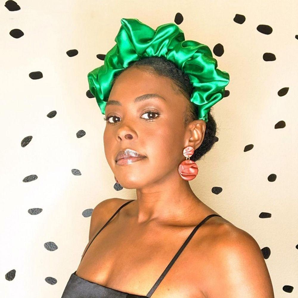 ANEMONE Băng đô cài tóc rửa mặt Satin Co Giãn Màu Sắc Trơn Phong Cách Hàn Quốc Cho Nữ