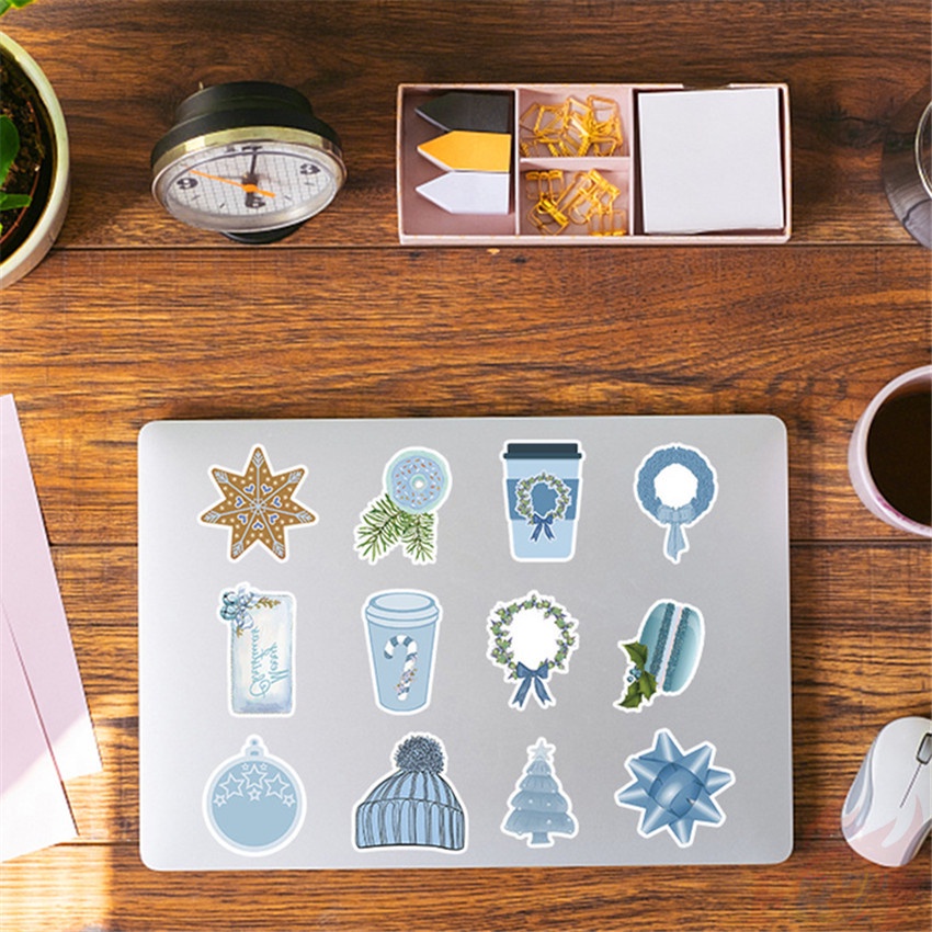 ❉ Set 01 Sticker Mini Trang Trí Giáng Sinh Phong Cách Retro ❉ Bộ 50 Sticker Chống Thấm Nước Họa Tiết Doodle Hợp Thời Trang