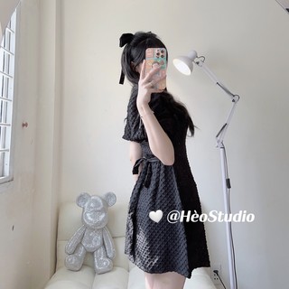 [Ảnh thật] Đầm Xốp Xòe Cột Nơ Hèo Studio
