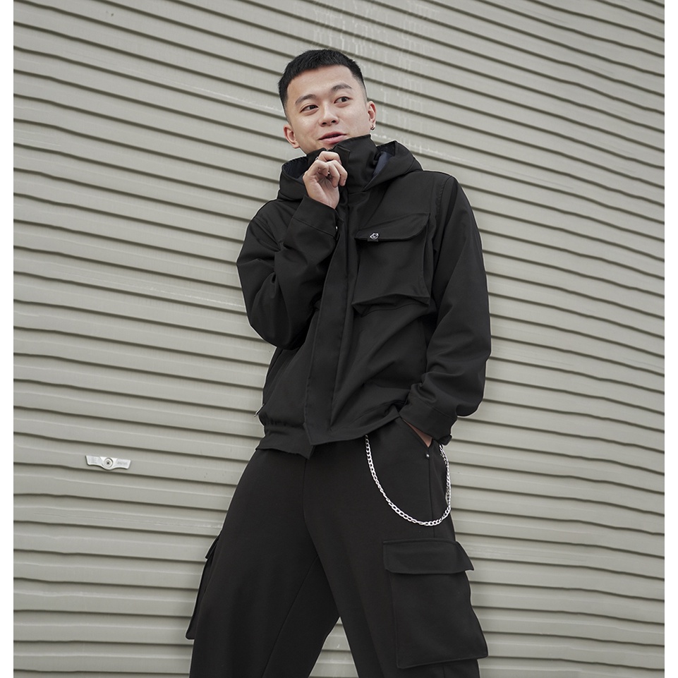 Áo Khoác Kaki Đen Phong Cách Darkwear Lemstudio