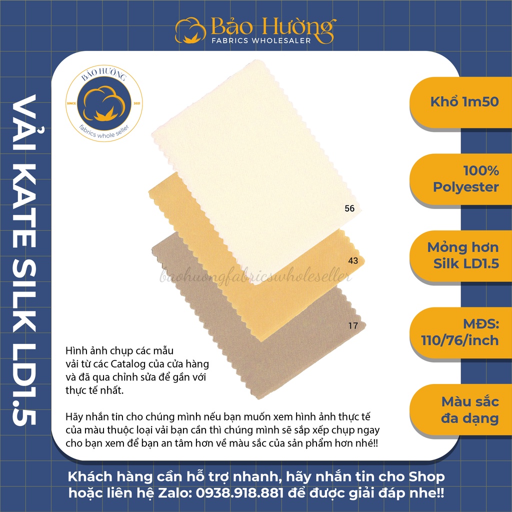 Vải Kate Silk Lạc Đà _  Khổ 1m50 _ Phần C