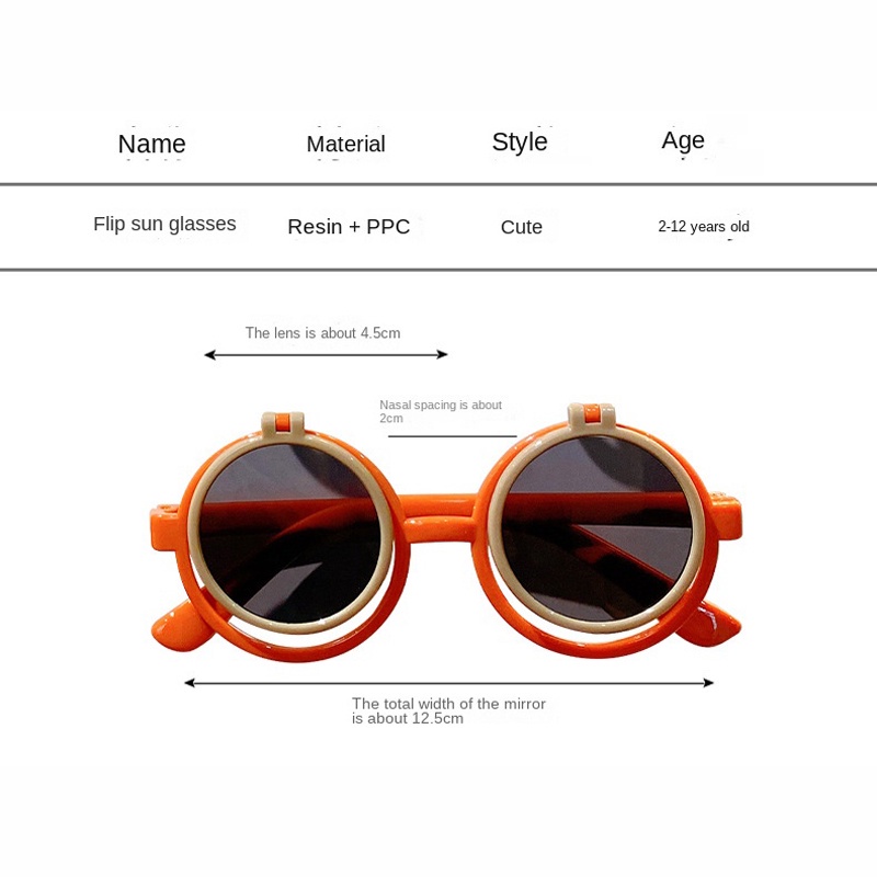 Kính Chống Nắng Gọng Tròn Họa Tiết Hoạt Hình Phong Cách Hàn Quốc Dễ Thương Cho Bé Trai Và Gái