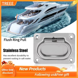 Set 4 vòng tay cầm nâng nắp kéo xả boong dáng vuông thép không gỉ 316 dành cho tàu thuyền
