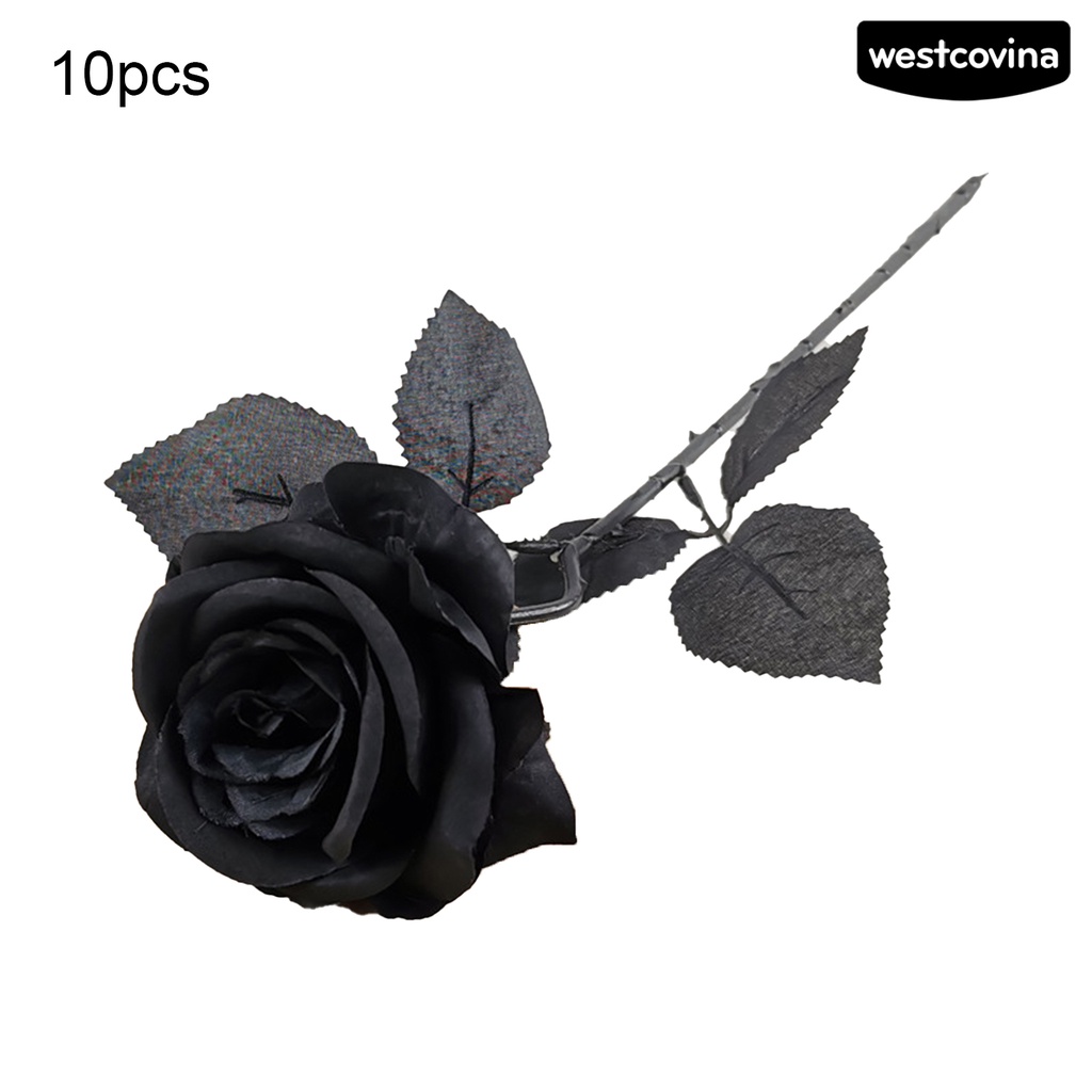 [WEST]⚘Bộ 10 Bông Hoa Hồng Giả Dùng Trang Trí Nhà Cửa