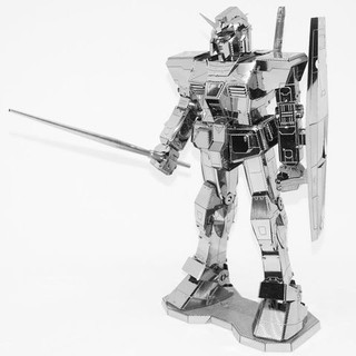 Mô hình kim loại lắp ráp 3D robot gundam bạc (chưa ráp)