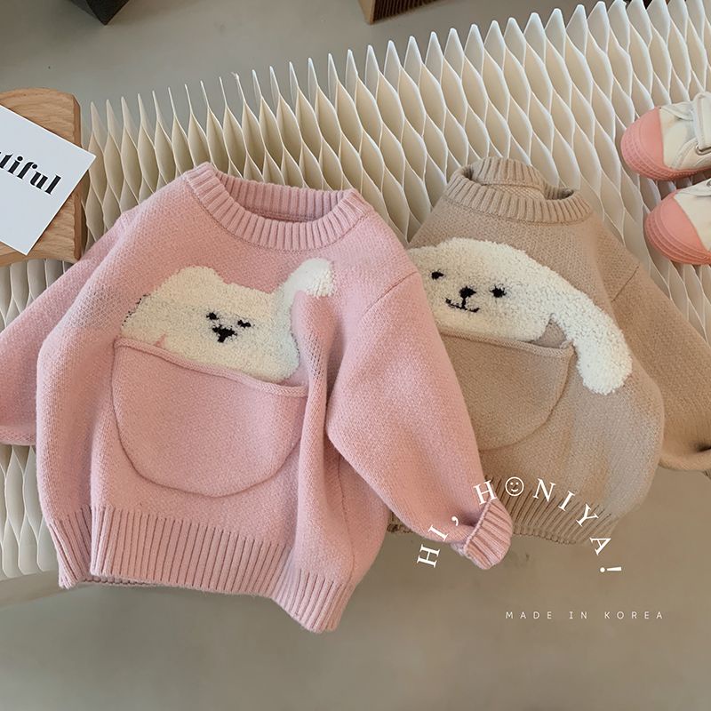 Áo Sweater In Hoạt Hình Phong Cách Hàn Quốc Thời Trang Thu Đông 2022 Cho Bé Gái