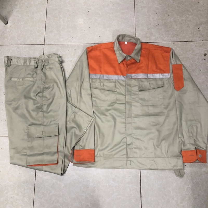 Quần áo bảo hộ may kỹ vải kaki dày dặn thoáng mát cho kỹ sư, giám sát, công nhân công trường - BHHD06