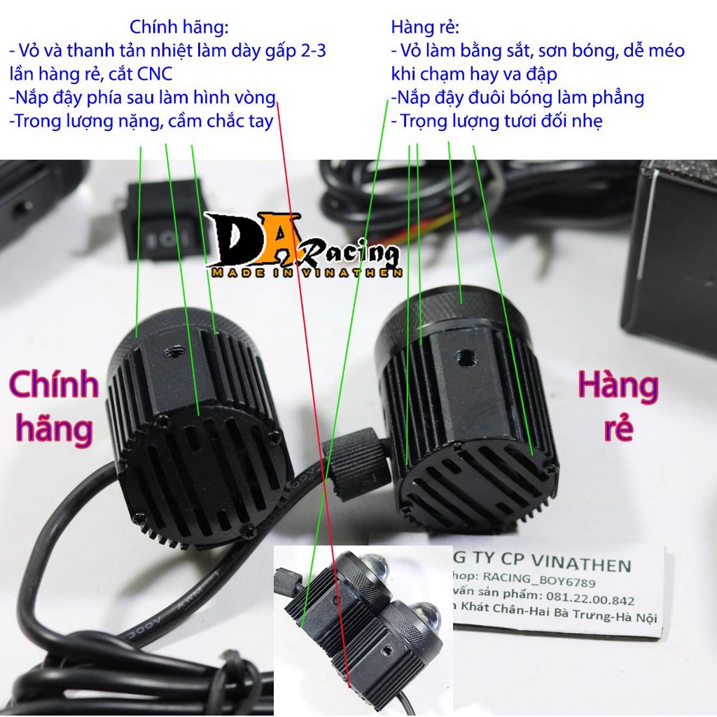 [Full hộp 2 bóng] Led mini 2 màu LOẠI 1 Chính hãng tặng công tắc-Bảo hành 6 tháng bởi shop  Racing_Boy6789