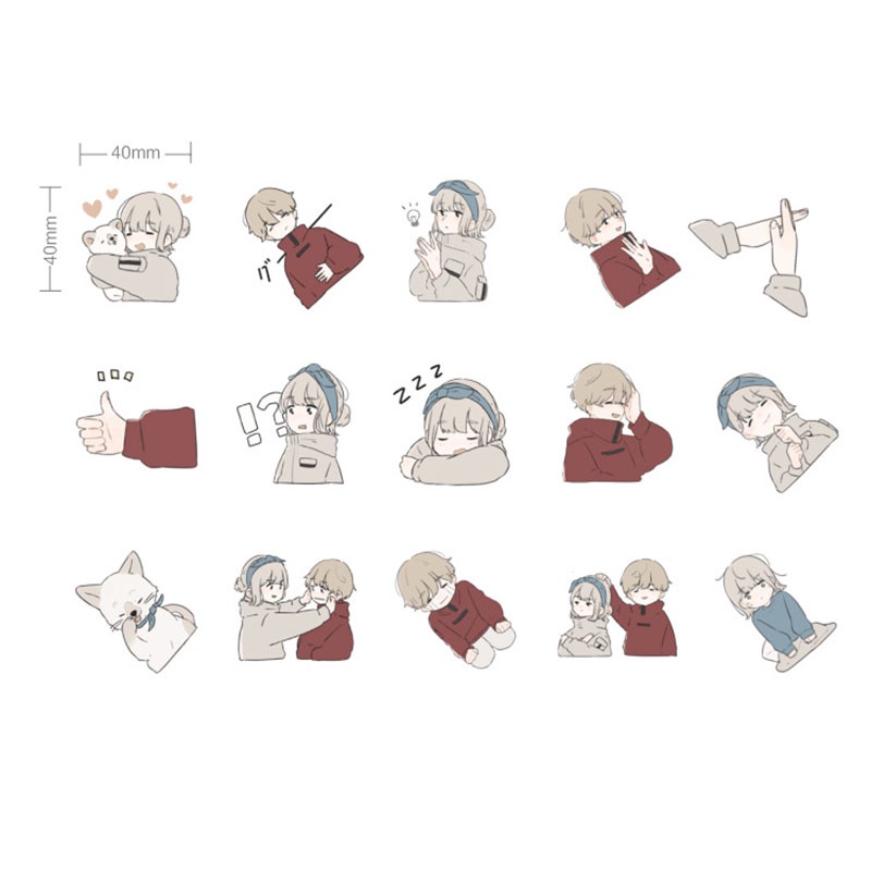 Hộp 46 Miếng Dán Trang Trí Sổ Tay diy