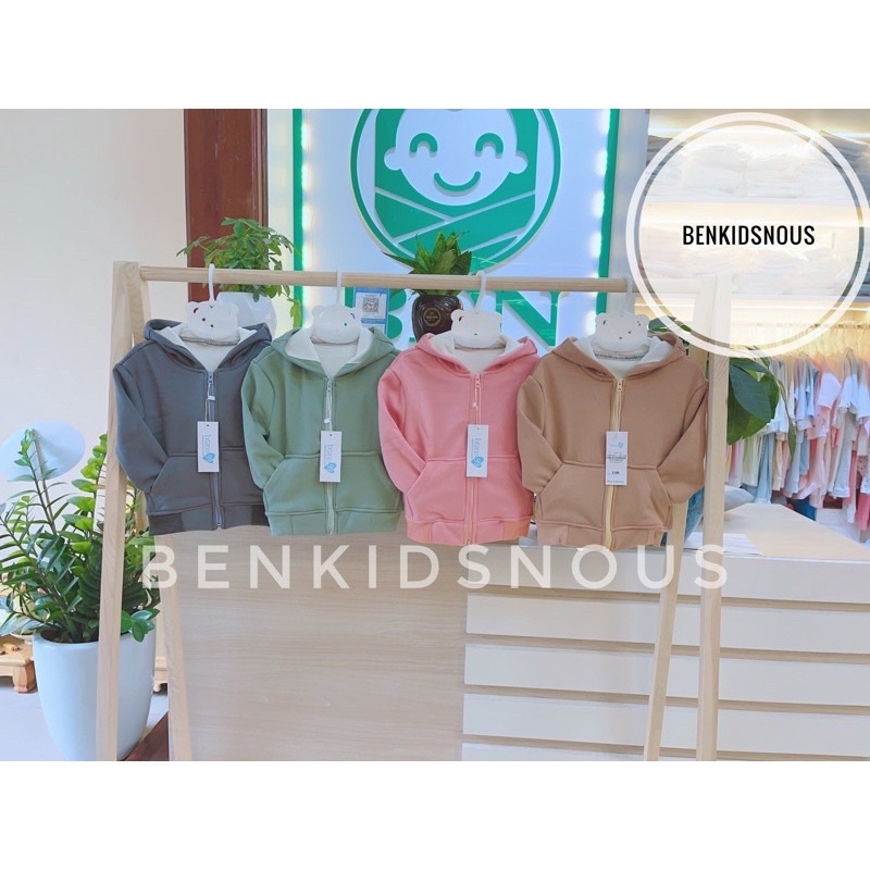 Áo khoác có mũ măng lông dày ấm cho bé BONS99