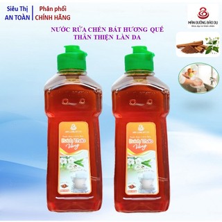 Nước rửa bát, chén Bách Thảo vàng, hương quế, từ tự nhiên không gây hại da tay - Chai 500gr