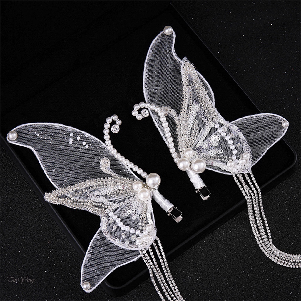 GETNOIVAS Cặp Kẹp Tóc Phụ Kiện Chống Trượt Tua Rua Làm Quà Sinh Nhật / Giáng Sinh