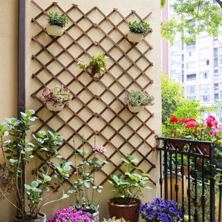 Hàng rào gỗ KT 240 x 46 cm hỗ trợ trồng cây dây leo dùng để trang trí sân vườn