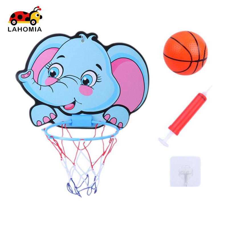 LAHOMIA Set đồ chơi bóng rổ đầy đủ thiết kế động vật hoạt hình sáng tạo đáng yêu dành cho trẻ em